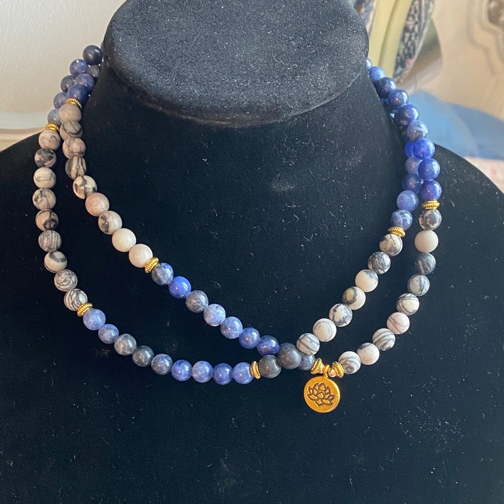 Elegant Blue Beaded Necklace